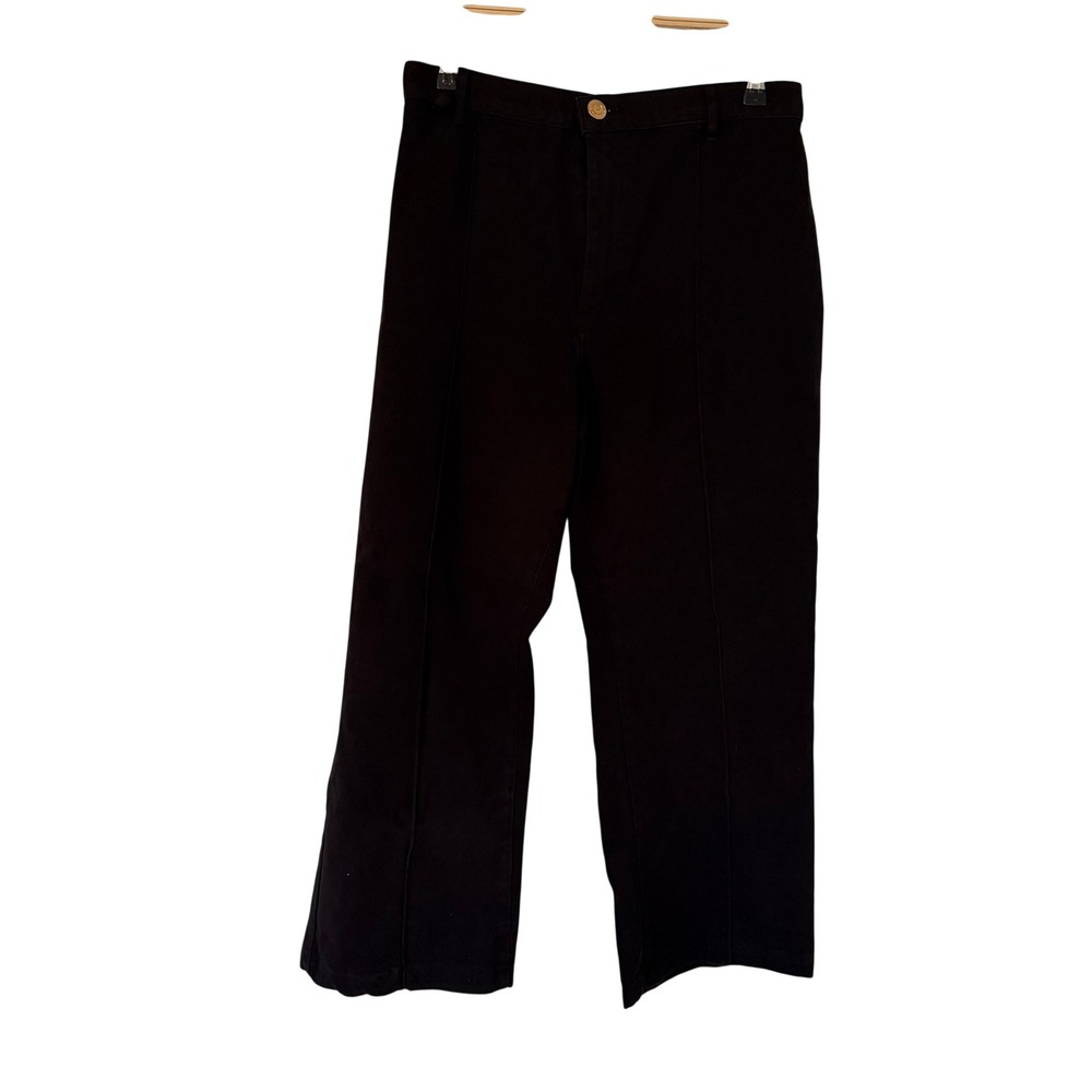 Big Bud Press Western Pants Black High Waisted Straight Leg Cotton Twill Size M